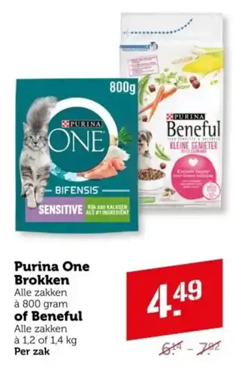 Coop Purina One Brokkenof Beneful aanbieding