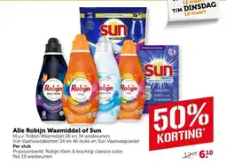 Coop Alle Robijn Wasmiddel of Sun aanbieding