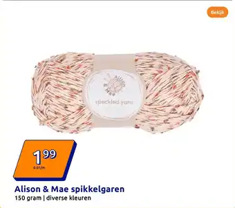 Action Alison & Mae spikkelgaren aanbieding