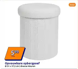 Action Opvouwbare opbergpoef aanbieding