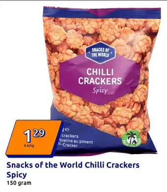 Action Snacks of the World Chilli Crackers Spicy aanbieding