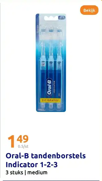 Action Oral-B tandenborstels Indicator 1-2-3 aanbieding