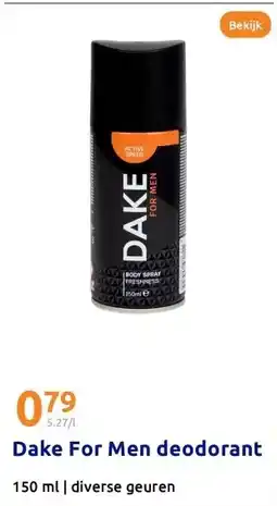 Action Dake For Men deodorant aanbieding