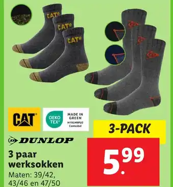 Lidl DUNLOP 3 paar werksokken aanbieding