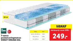 Lidl 7 zones pocketveringmatras SWEET DREAM XXL aanbieding