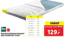 Lidl Koudschuimmatrastopper BIG COMFORT PLUS aanbieding