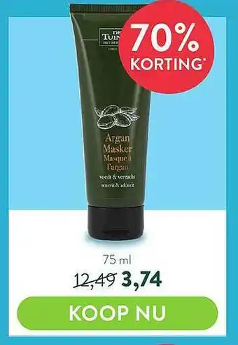 Holland & Barrett De Tuinen Argan Masker 70% Korting aanbieding