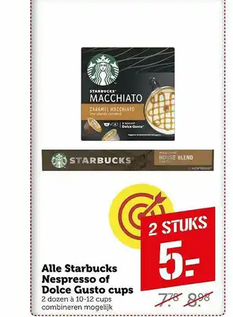 Coop Alle Starbucks Nespresso Of Dolce Gusto Cups aanbieding