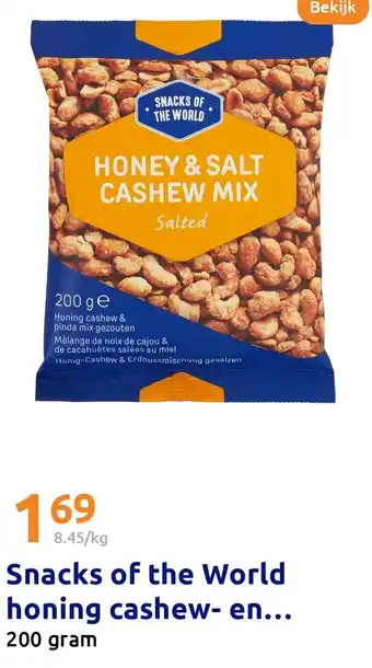 Action Snacks of the World honing cashew en aanbieding