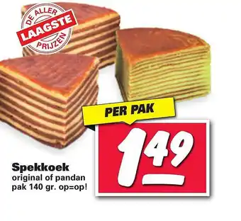 Nettorama Spekkoek Original Of Pandan aanbieding