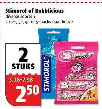 Poiesz Stimorol Of Bubblicious aanbieding