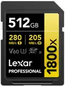 Bol.com Lexar SDXC Professional 512GB BL 1800x UHS-II V60 gold aanbieding