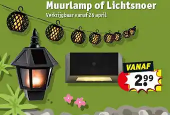 Kruidvat Muurlamp of Lichtsnoer aanbieding