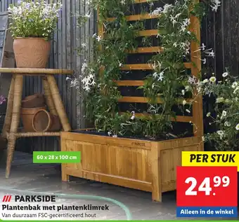 Lidl Plantenbak met plantenklimrek aanbieding