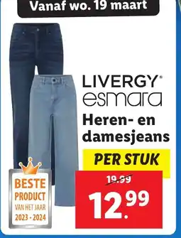 Lidl Heren en damesjeans aanbieding