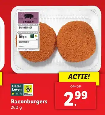 Lidl Baconburgers 260 g aanbieding