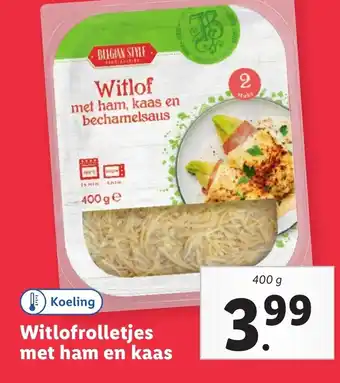 Lidl Witlof met ham, kaas en bechamelsaus aanbieding