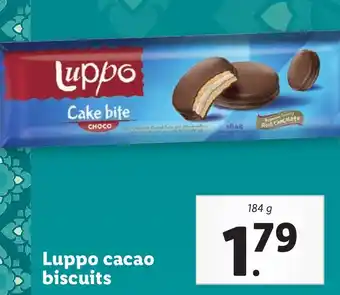 Lidl Luppo cacao biscuits aanbieding