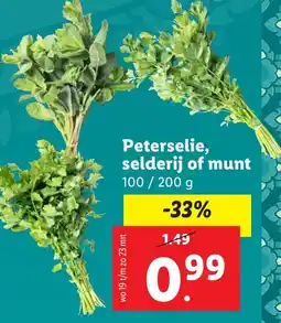 Lidl Peterselie, selderij of munt aanbieding