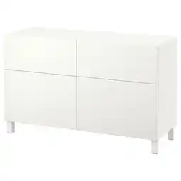 IKEA BestÅ Opbergcombi met deuren/lades, wit/lappviken/stubbarp wit, 120x42x74 cm aanbieding