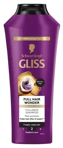 De Online Drogist Schwarzkopf Gliss Full Hair Wonder Fullness Shampoo Silicon Free 2 aanbieding