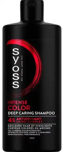 De Online Drogist Syoss Intense Color Deep Caring Shampoo 4% Antioxidant Shine aanbieding