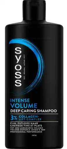 De Online Drogist Syoss Intense Volume Deep Caring Shampoo 3% Collagen Lift aanbieding