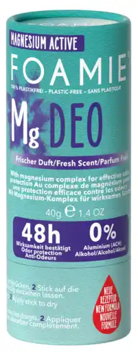 De Online Drogist Foamie Magnesium Active Plastic Free Deo Fresh Scent 48H aanbieding