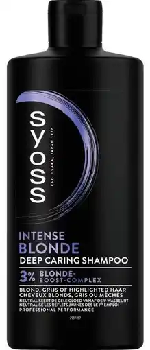 De Online Drogist Syoss Intense Blonde Deep Caring Shampoo 3% Blond Booster aanbieding