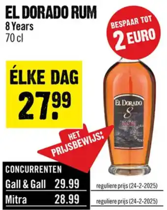 Dirck 3 EL DORADO RUM 8 Years aanbieding