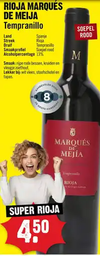 Dirck 3 Rioja marqués de meija tempranillo aanbieding