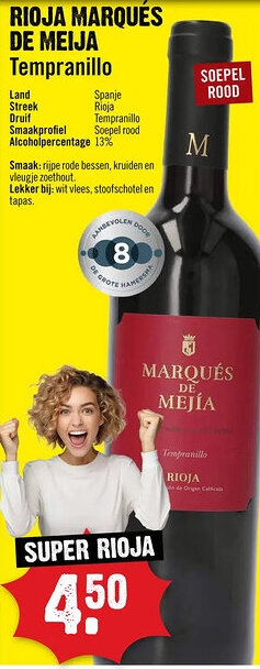 Dirck 3 Rioja marqués de meija tempranillo aanbieding