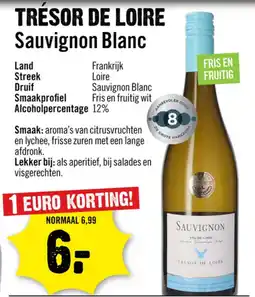 Dirck 3 Trésor de loire Sauvignon Blanc aanbieding