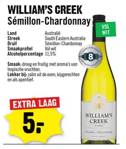 Dirck 3 William's creek sémillon chardonnay aanbieding