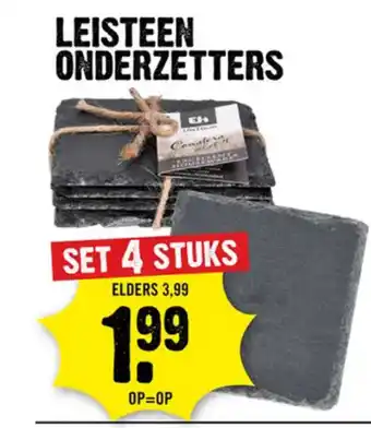 Dirck 3 Leisteen onderzetters aanbieding