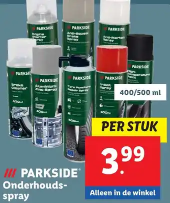 Lidl PARKSIDE Onderhouds spray aanbieding