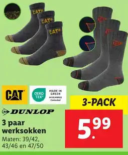 Lidl DUNLOP 3 paar werksokken aanbieding