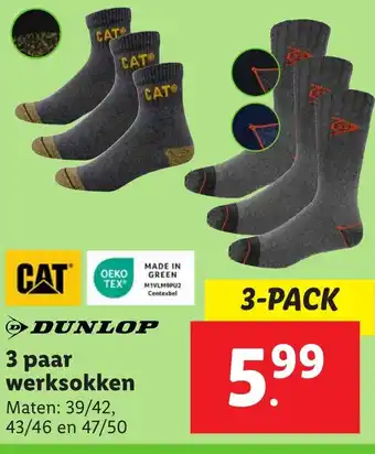 Lidl DUNLOP 3 paar werksokken aanbieding