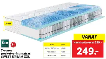 Lidl 7 zones pocketveringmatras SWEET DREAM XXL aanbieding