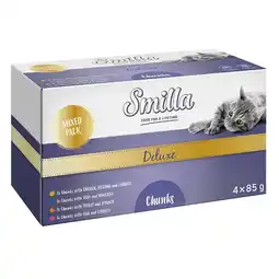 Zooplus 4x85g Smilla Deluxe Hapjes Mixpakket Katten natvoer aanbieding