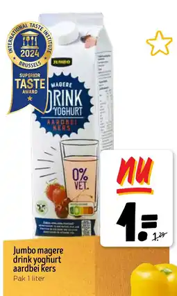 Jumbo Jumbo magere drink yoghurt aardbei kers aanbieding