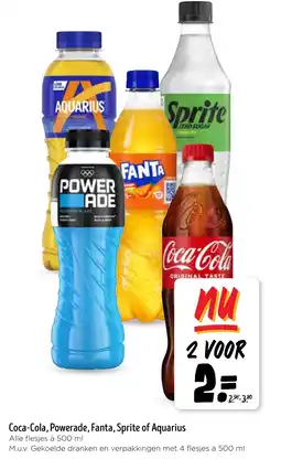 Jumbo Coca-Cola, Powerade, Fanta, Sprite of Aquarius aanbieding