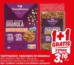 Dekamarkt Tastybasics crackers of granola aanbieding