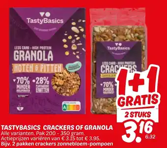Dekamarkt Tastybasics crackers of granola aanbieding