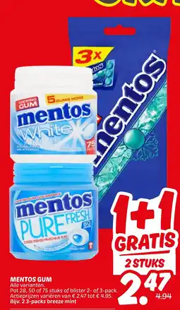 Dekamarkt Mentos gum aanbieding