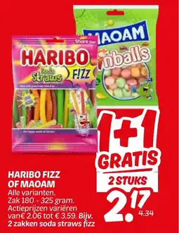 Dekamarkt Haribo fizz of maoam aanbieding