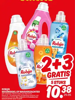 Dekamarkt Robijn wasmiddel of wasverzachter aanbieding