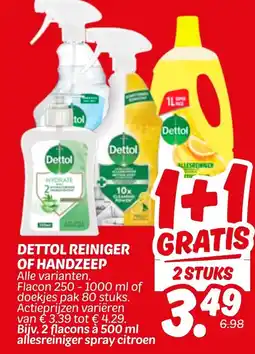 Dekamarkt Dettol reiniger of handzeep aanbieding