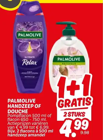 Dekamarkt Palmolive handzeep of douche aanbieding