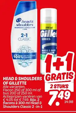 Dekamarkt Head & shoulders of Gillette aanbieding